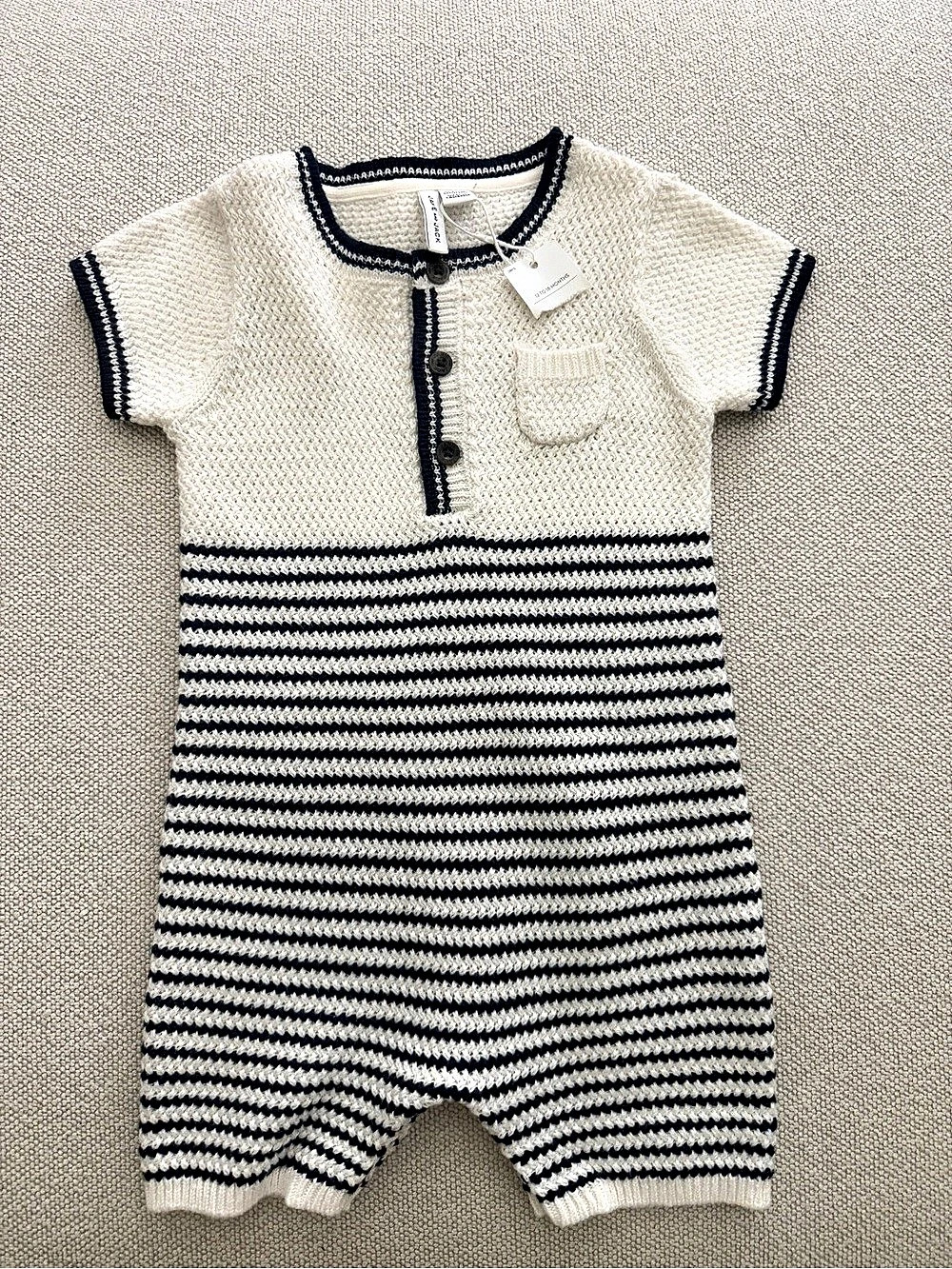 Janie and Jack Striped Knit Romper